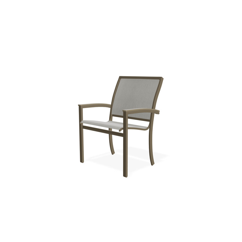 Chaise de café empilable en aluminium Bazza, Huître Augustine, Bois de plage