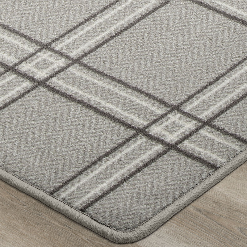 Tapis gris à motif écossais Imagine Pane