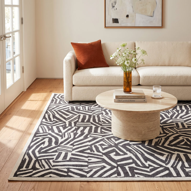 Analeya Hand Tuffed Wool Area Rug, Rectangle 9' x 12'