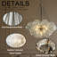 Luminaire suspendu moderne 27 po en forme de grappe 27 lumières avec globes en verre texturé soufflé à la main et finition chrome