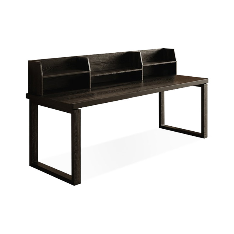Bureau d'écriture rectangulaire en bois massif noir, H 29,53 po x l 70,87 po x P 23,62 po