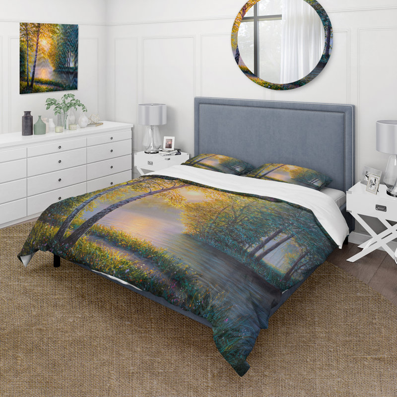 Ensemble de housse de couette Country Summer Morning, Housse de couette simple + 1 taie décorative stan