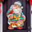 Décoration murale figurine de porte de noël en bois aurons certainement idéal old world