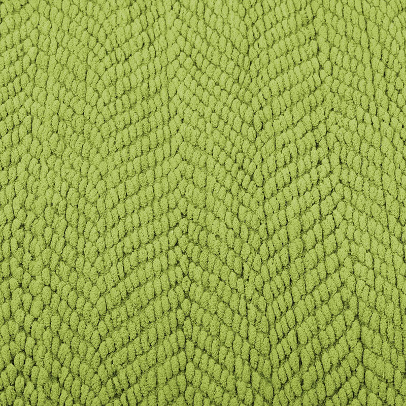 Dark Citron Knitted Reversible Throw Blanket with Braided Tassels