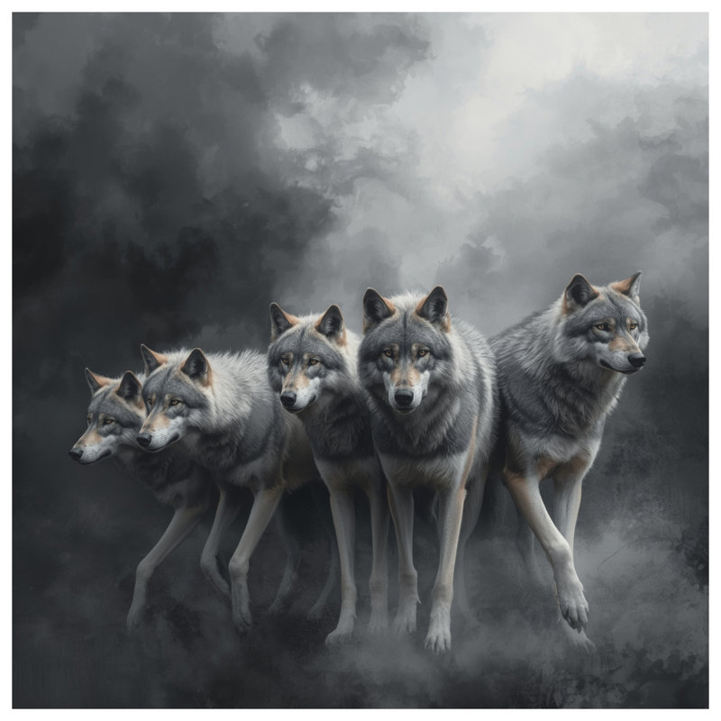 Édredon gris loups dans le brouillard, Lit simple