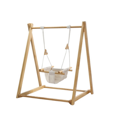36.6 In. Foldable Swing Set With Stand Premium Montessori For Baby And Toddler