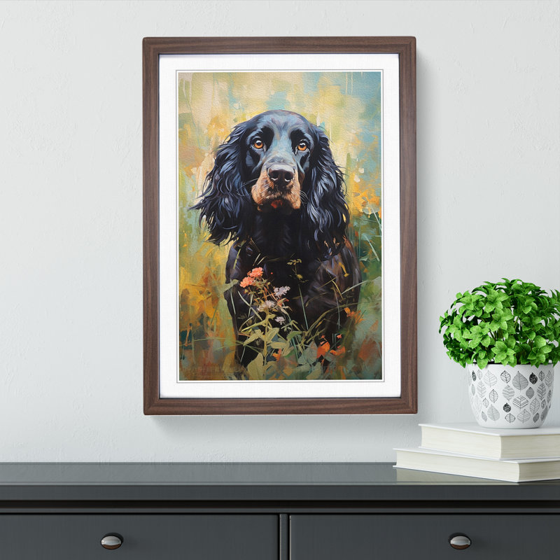 Single Picture Frame Print on Wood, Walnut Framed, 46cm H x 34cm W