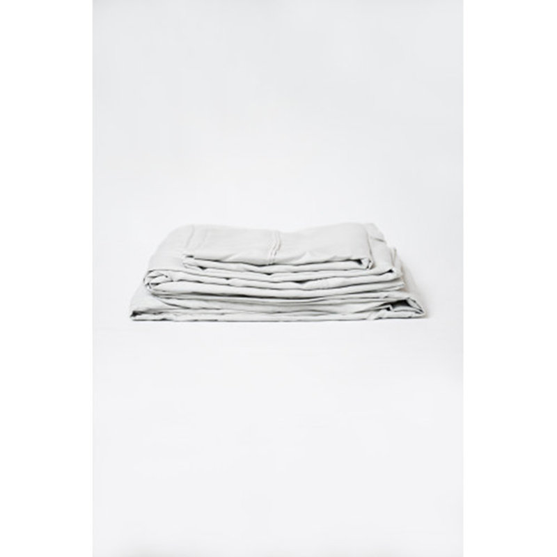 Sleep 4-Piece Rayon From Bamboo Sheet Set, Pewter, Queen Sheet Set with 2 Pillowcases