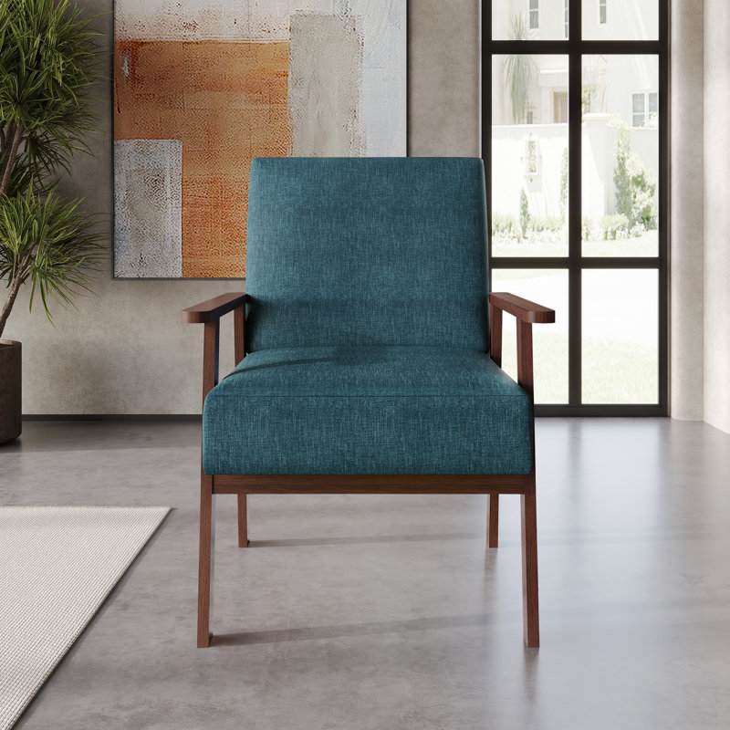 Chaise d'appoint en lin bleu, Bleu