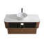 Meuble-lavabo 48 po avec lavabo en céramique blanc Carrara et porte-serviettes-133404381