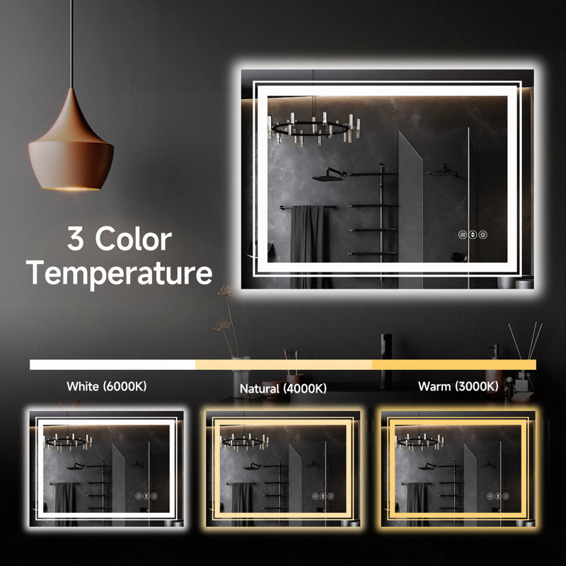 20X28" Frameless LED Bathroom Mirror,Smart Mirror, 20" x 28"