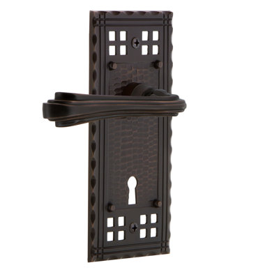 Nostalgic Warehouse Craftsman Plate Privacy (Bed & Bath) with Decorative Keyhole and Fleur Lever