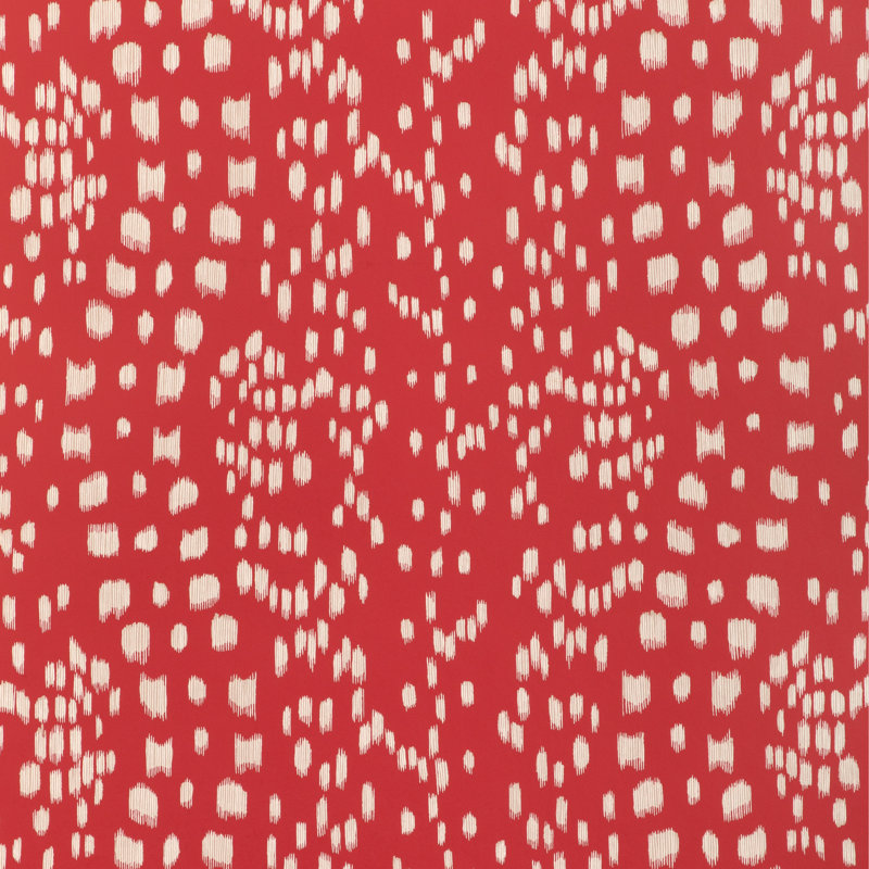 La Menagerie Les Touches Reverse Animal Print Wood Pulp Blend Pretrimmed Roll, Red