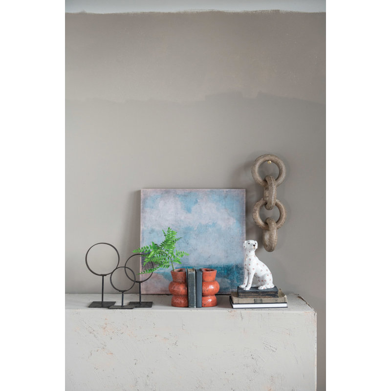 Decorative Modern Found Metal Rings on Stands