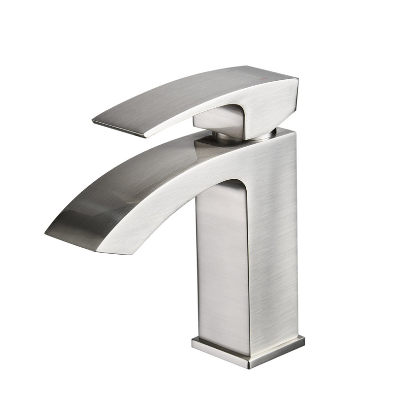 Bathroom Faucet In Brushed Nickel - Aluminium Alloy And Handle Cartridge Valve