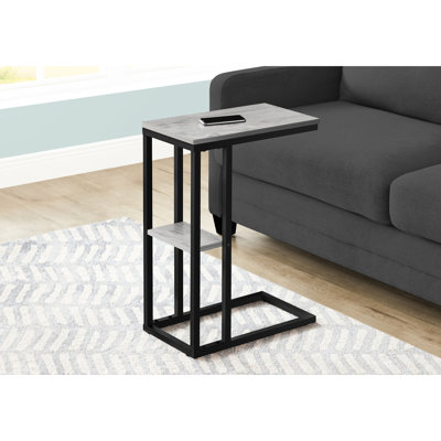 Table d'appoint en stratifié gris - structure en métal, convient à divers styles de salon et de chambre à coucher