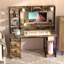 Bureau d'ordinateur avec huche et tablette de rangement Knauber