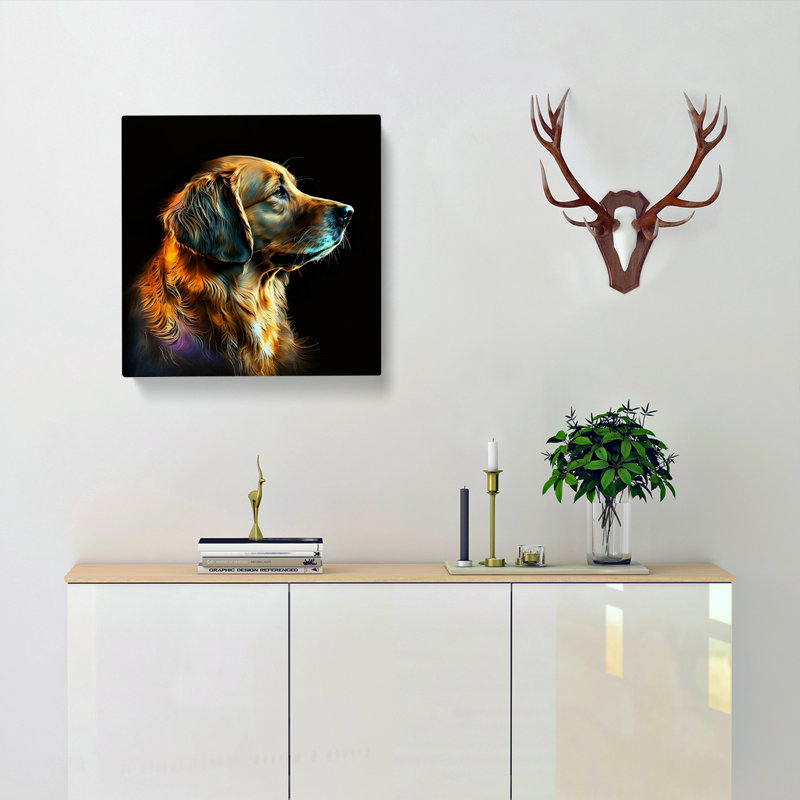 Golden Retriever Gestural Art - Wrapped Canvas, 35cm H x 35cm W x 3cm D