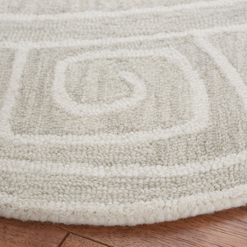 Tapis géométrique en laine / coton touffeté à la main Novalty Polygala, Ovale 3 pi x 5 pi