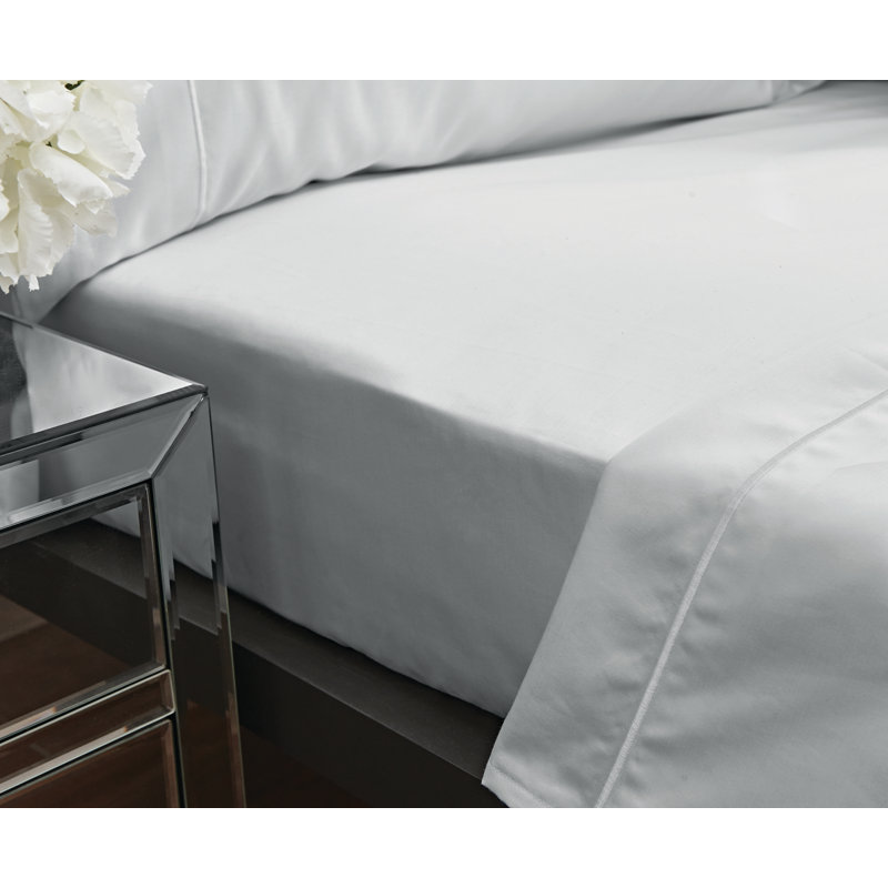 800 Thread Count 100% Cotton Fitted Sheet, White, Kingsize (5')