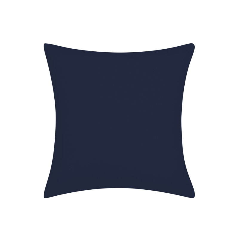 Taie décorative Harper, Square 18", Bleu marine / blanc / rayé