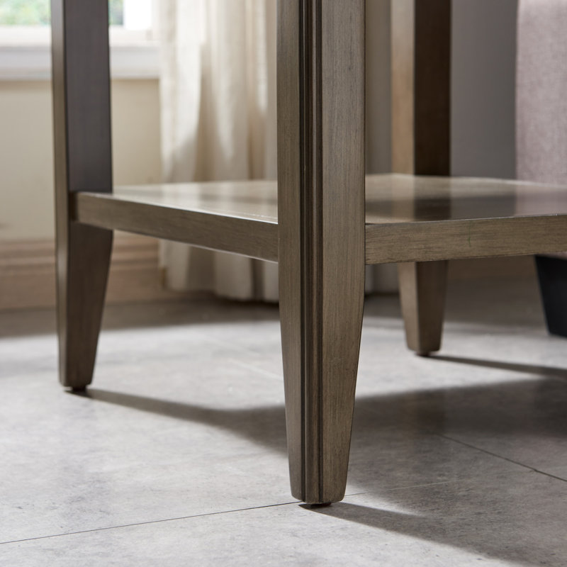 Laurent Solid + Manufactured Wood End Table with Drawer, Gray