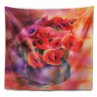 Bouquet floral de coquelicots mignons dans un vase