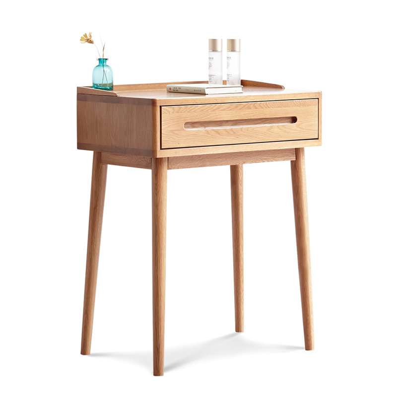 Compact Dresser With Storage, 29.8In Height, 13.78In Package Height Natural Wood Top, 24.28In Depth, Oak Color