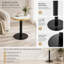 Table d'appoint ronde de 23,6 pouces, panneau de fibres à densité moyenne, texture de marbre peinte UV avec bordure en acier inoxydable, pieds en métal, table basse de luxe moderne-248306092