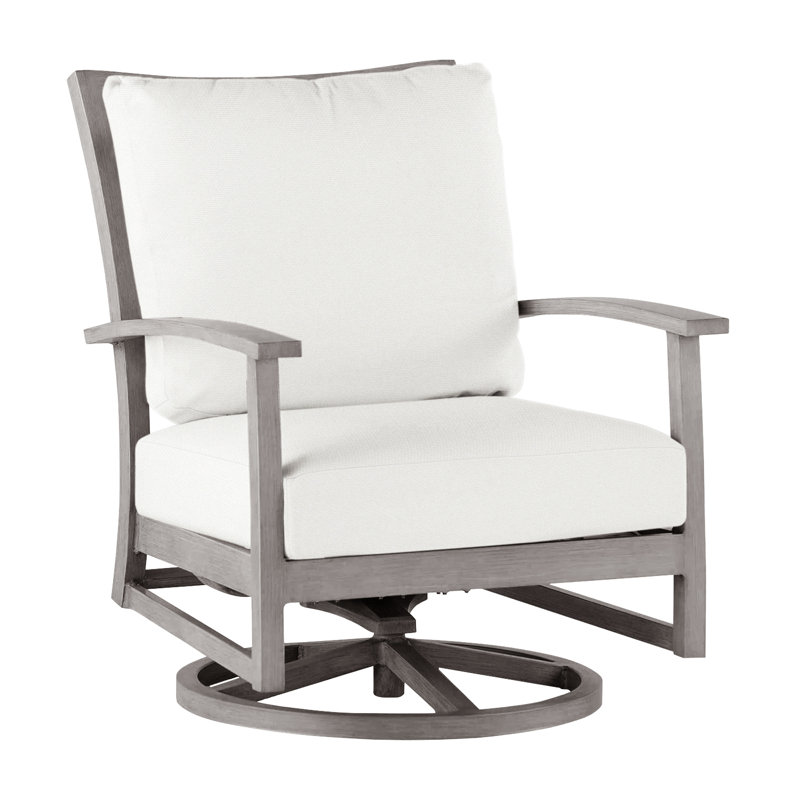 Charleston Patio Lounge Chair with Cushions, Oyster, Rollo Lace, Welt + Standard Fill