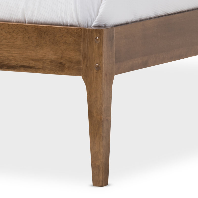 Channin Solid Wood Platform Bed, Cappuccino, Queen