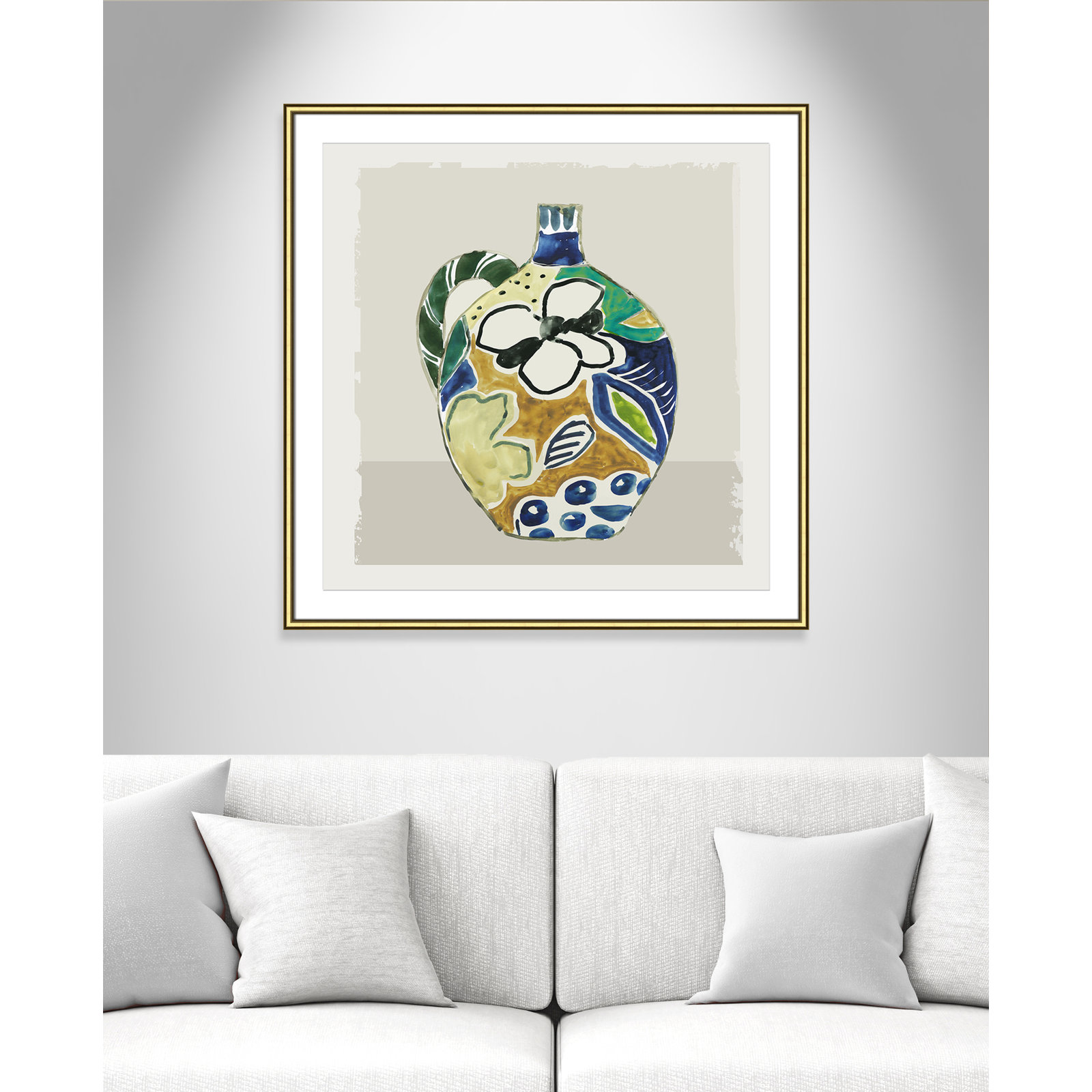 Picasso Vase by Aimee Wilson, 33.25" H x 33.25" W x 0.88" D, Gold
