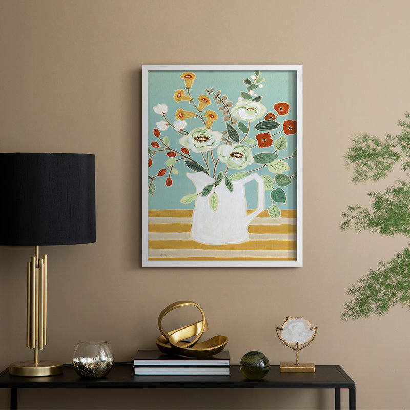 «Joyful Blossoms II», reproduction encadrée - bois massif, H 11 po x l 9 po, Blanc