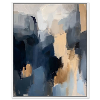 Navy Beige II Canvas Blue Abstracts by Art Remedy