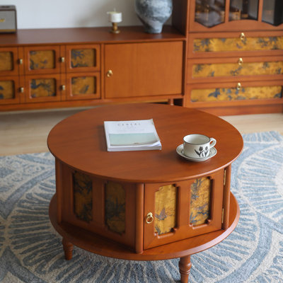 Vintage Round Solid Wood Coffee Table