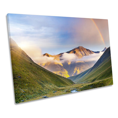 Mountain Landscape Rainbow - Wrapped Canvas Print