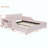  Velvet Upholstered Grounded Platform Bed, Mother & Child Bed with Bedside Desk, Storage Shelf and Round Stool for Kids Bedroom-2021531392-2021531422