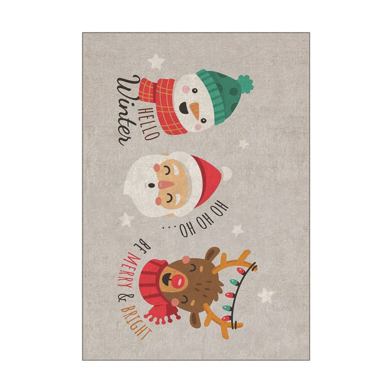 Tapis rectangulaire tissé à la machine en polyester gris, Rectangle 3 pi 3 po x 5 pi 11 po