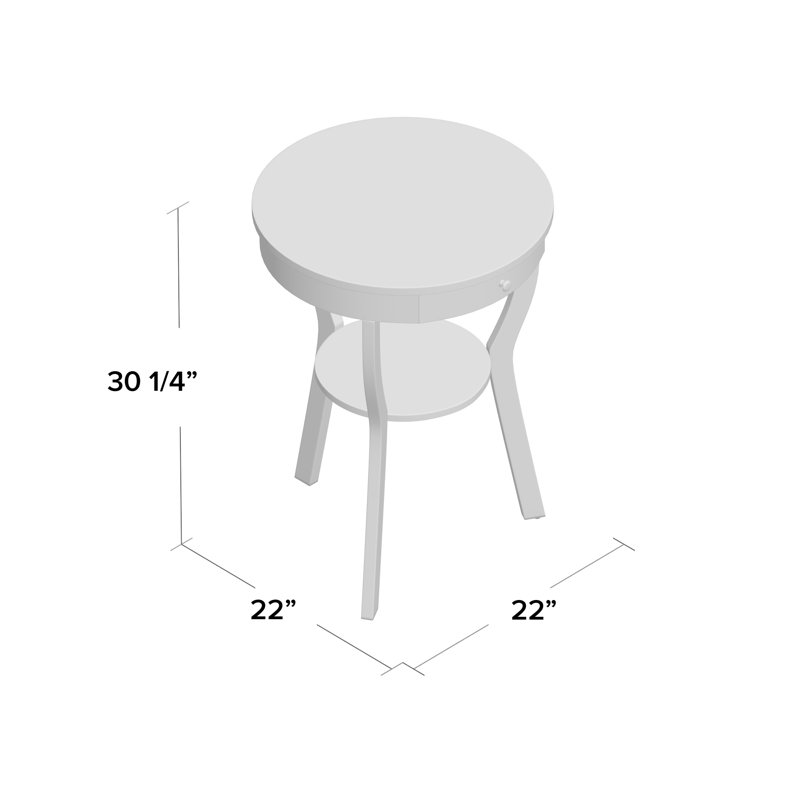 Table de bout avec 3 pieds Joanna, Rouge vif