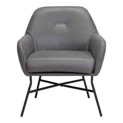 Fauteuil 25 po gris et noir
