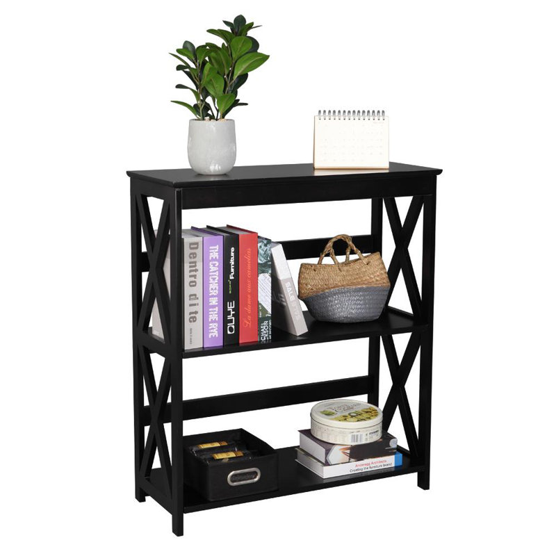 Bibliothèque étagère en bois massif, Noir, H 34 po x l 29,5 po x P 11,75 po