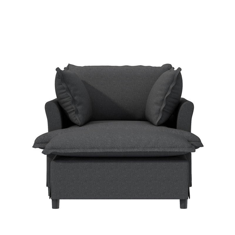 Méridienne rembourrée en chenille - offre une assise confortable pour lire et profiter du temps, Gris chenille