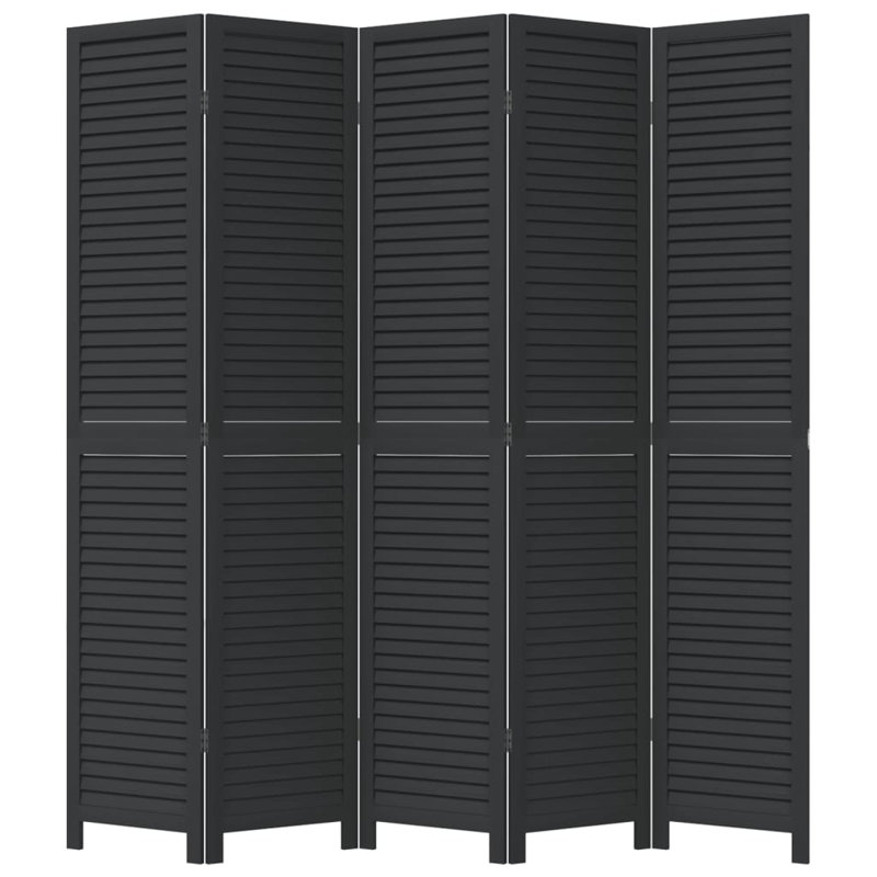 Trista 215cm W 6 - Panel Solid Wood Accent Room Divider, 180cm H x 180cm W, Black