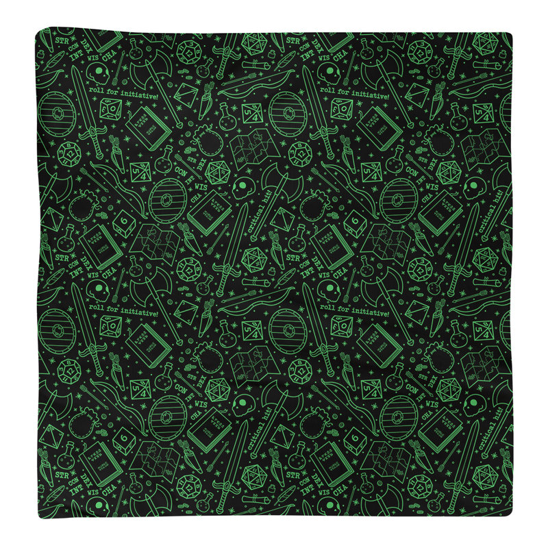 Serviette en coton à motif rpg lines, H 0,1 po x l 22 po x P 22 po, Noir / Vert, Sergé de polyester