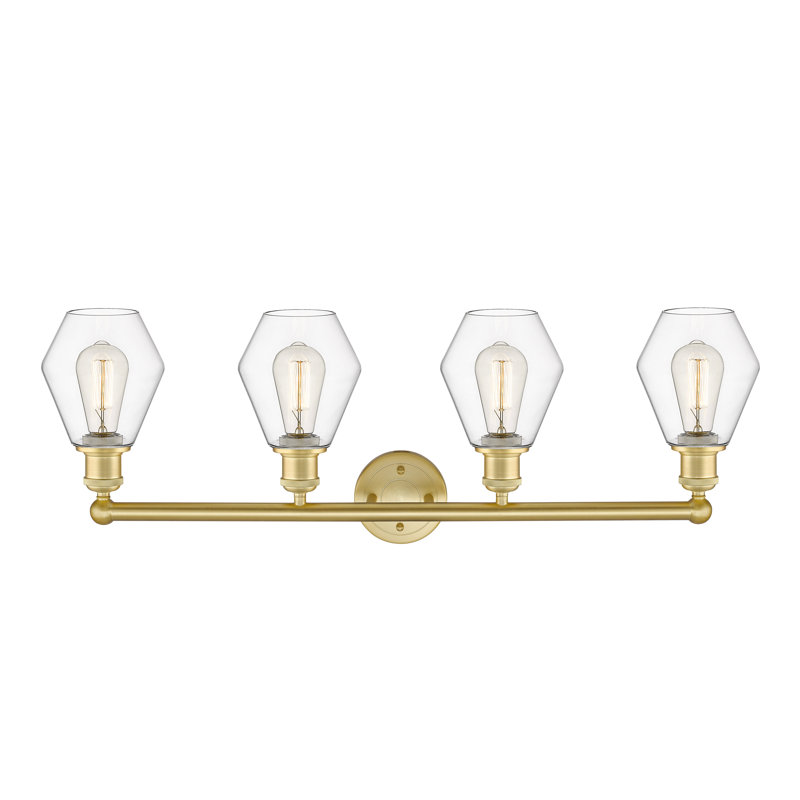 Gabbie 4 - Light Dimmable Vanity Light, Clear, Satin Gold