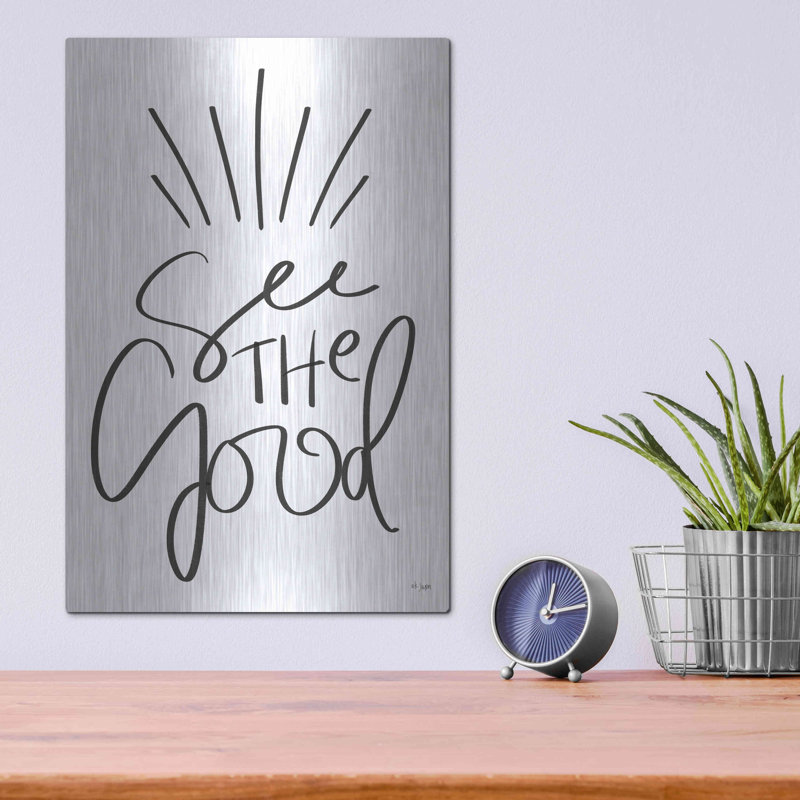 «See The Good» par Jaxn Blvd., art mural en métal, H 16 po x l 12 po