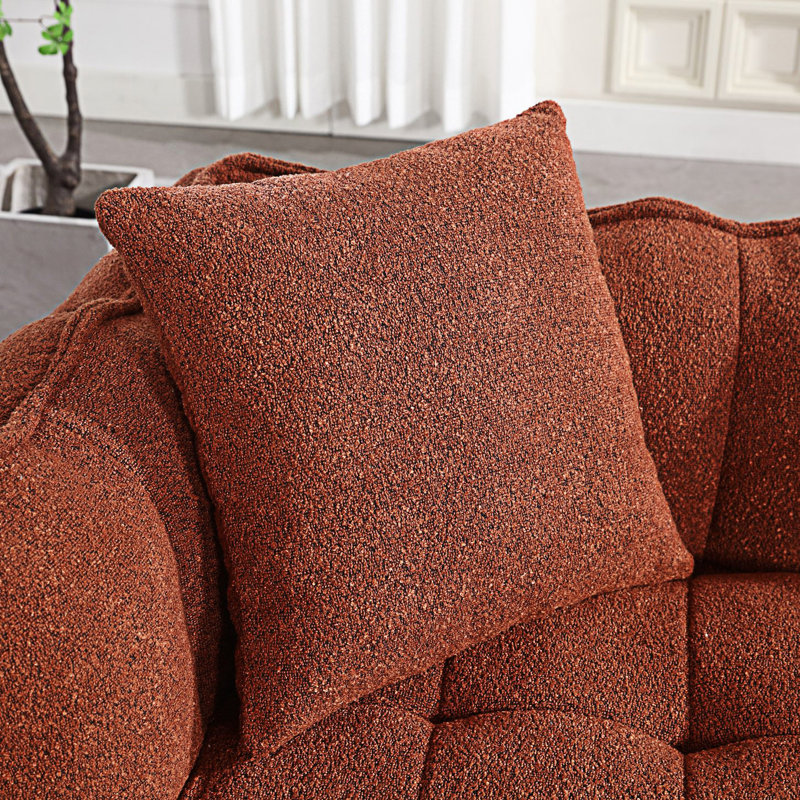 Boneless Sofas Chenille Sofa, Bean Bag, Red