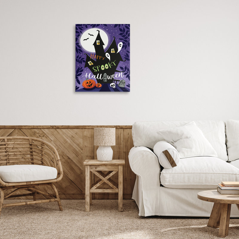 «Spooky Halloween House», art mural par Elizabeth Tyndall, H 30 po x l 24 po