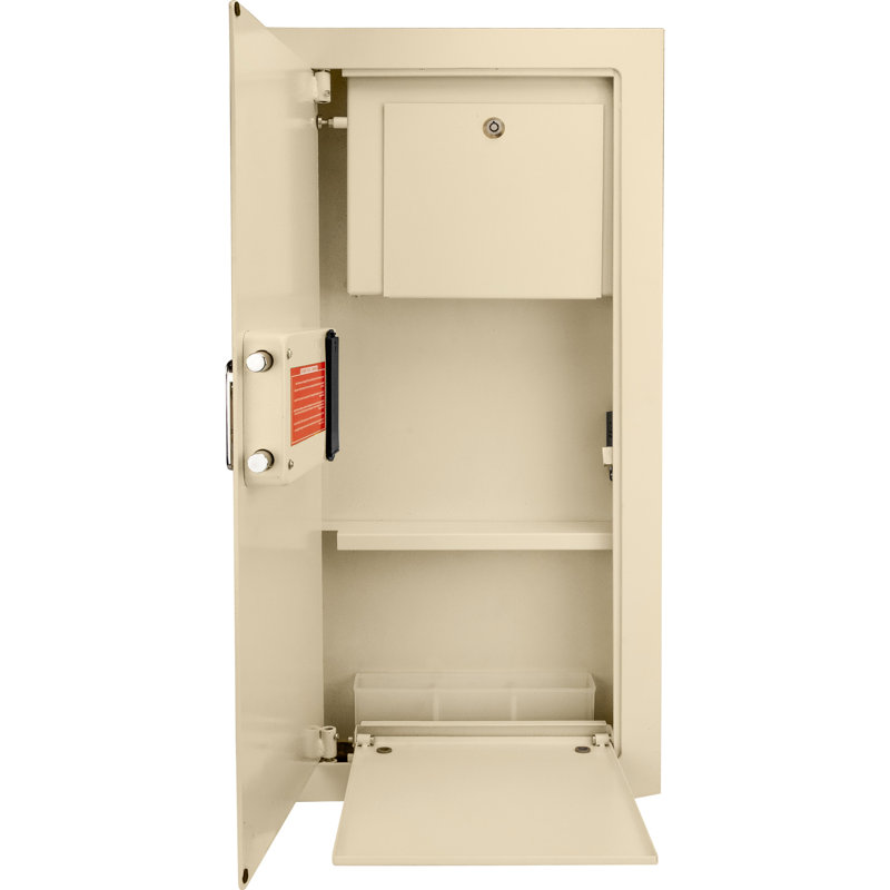 Left Opening Safe Beige 0.82 Cubic Ft - Built With Steel For Added Security Convenient Interior Locking Compartment And Mounting Facility