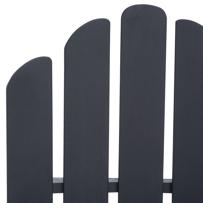 Burgess Eucalyptus Outdoor Adirondack Chair, Black